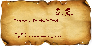 Detsch Richárd névjegykártya